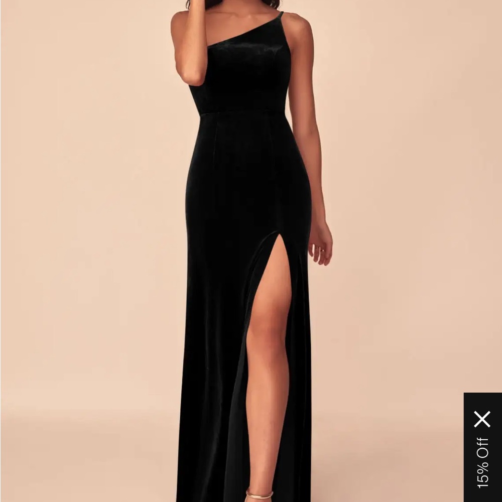 Azazie Kala Black Velvet dress
